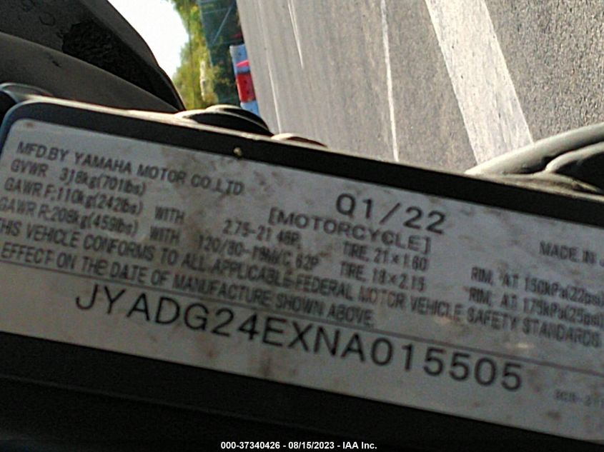 2022 YAMAHA XT250 - JYADG24EXNA015505