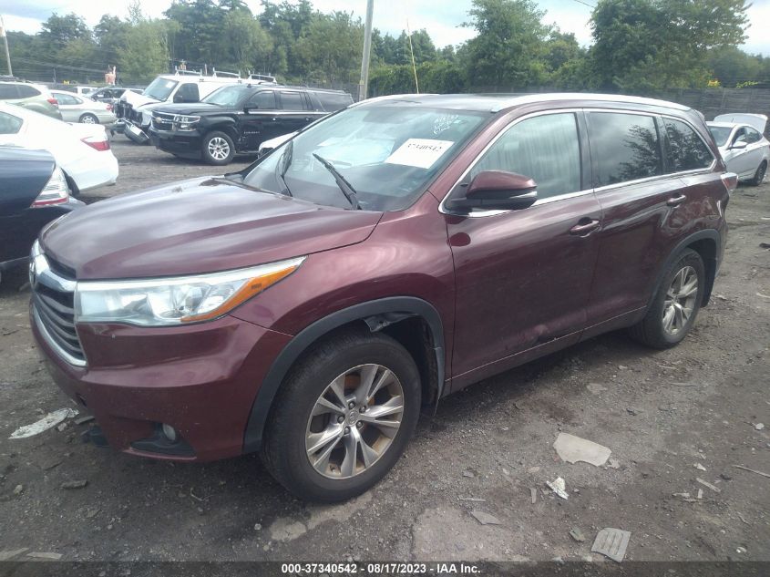 2015 TOYOTA HIGHLANDER XLE - 5TDJKRFHXFS099111