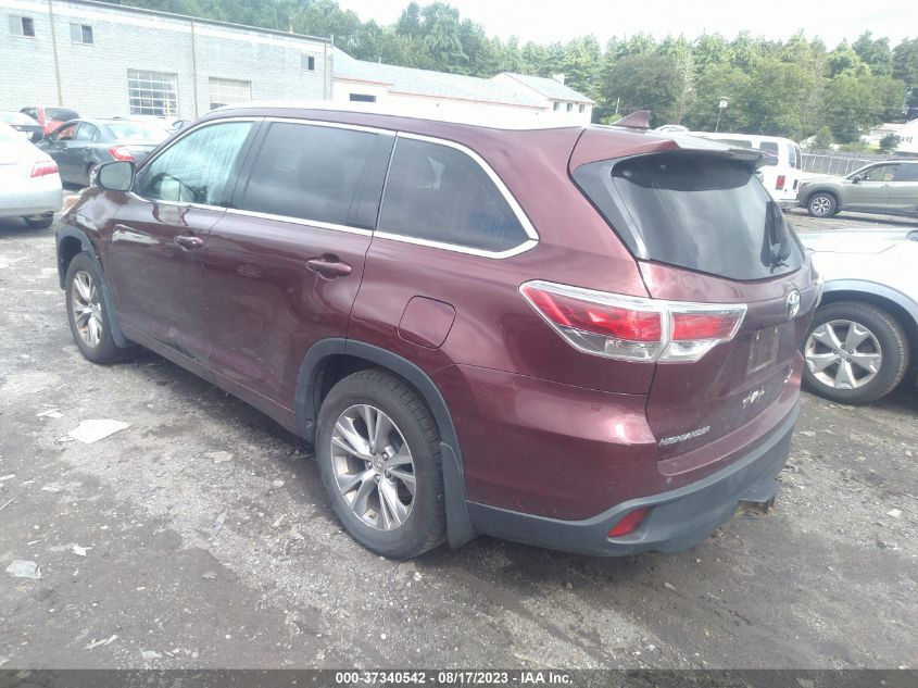 2015 TOYOTA HIGHLANDER XLE - 5TDJKRFHXFS099111