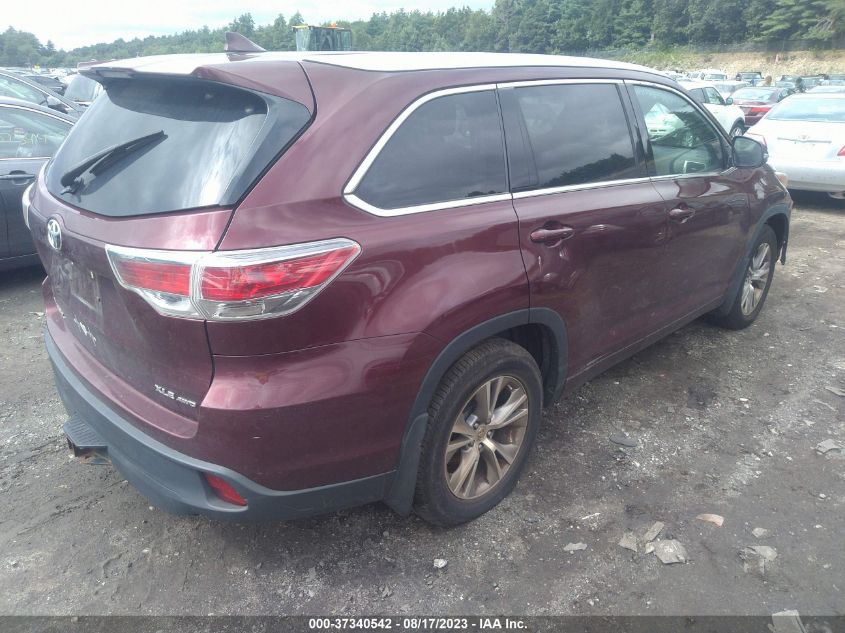 2015 TOYOTA HIGHLANDER XLE - 5TDJKRFHXFS099111