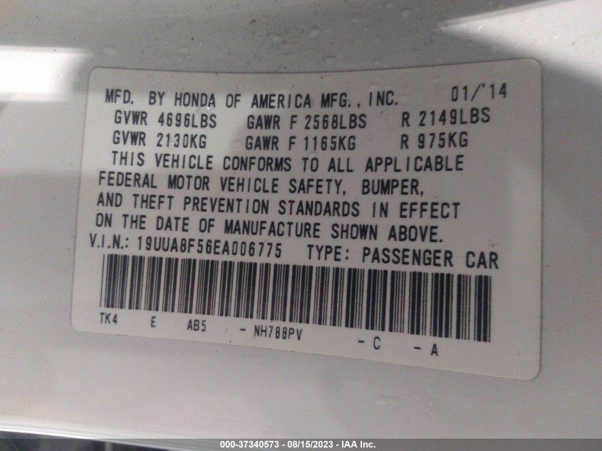 2014 ACURA TL TECH - 19UUA8F56EA006775