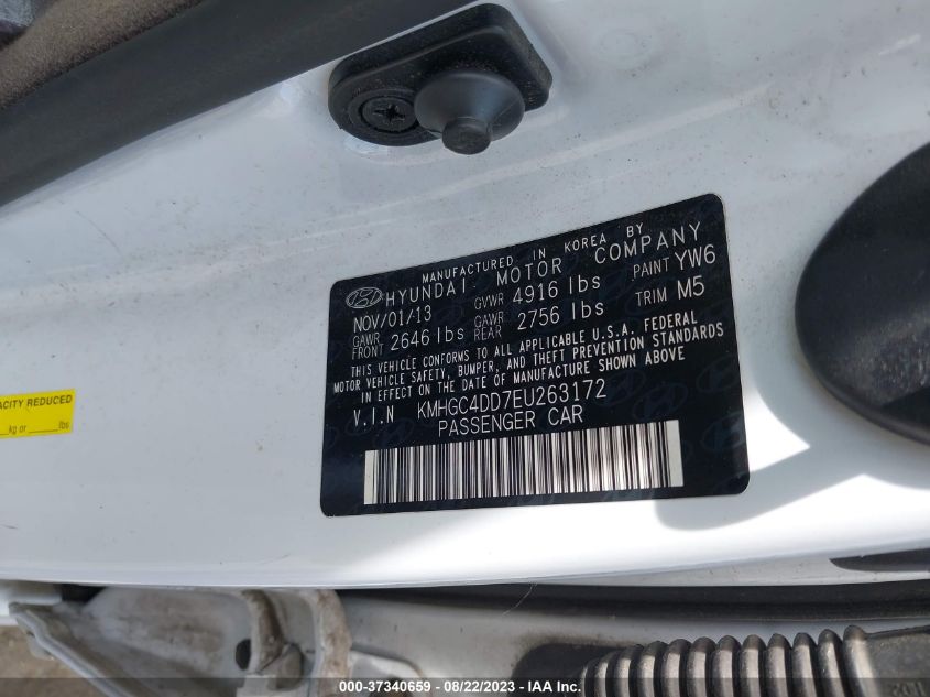 2014 HYUNDAI GENESIS 3.8L - KMHGC4DD7EU263172