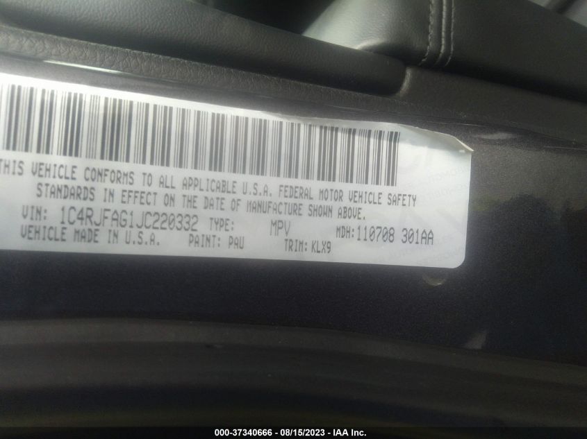 2018 JEEP GRAND CHEROKEE ALTITUDE - 1C4RJFAG1JC220332