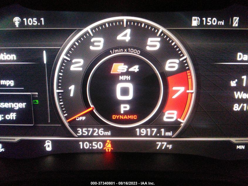 2018 AUDI S4 PREMIUM PLUS WAUB4AF44JA224975