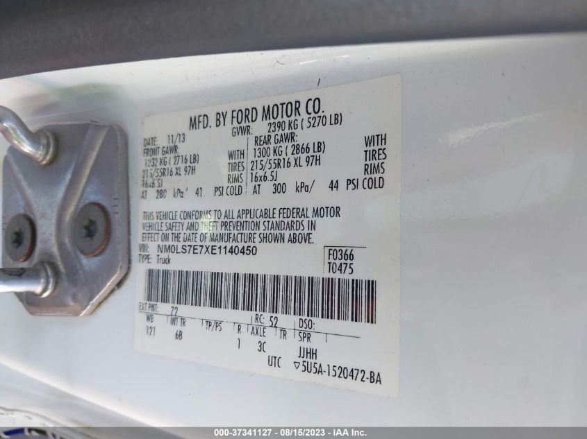 2014 FORD TRANSIT CONNECT XL - NM0LS7E7XE1140450