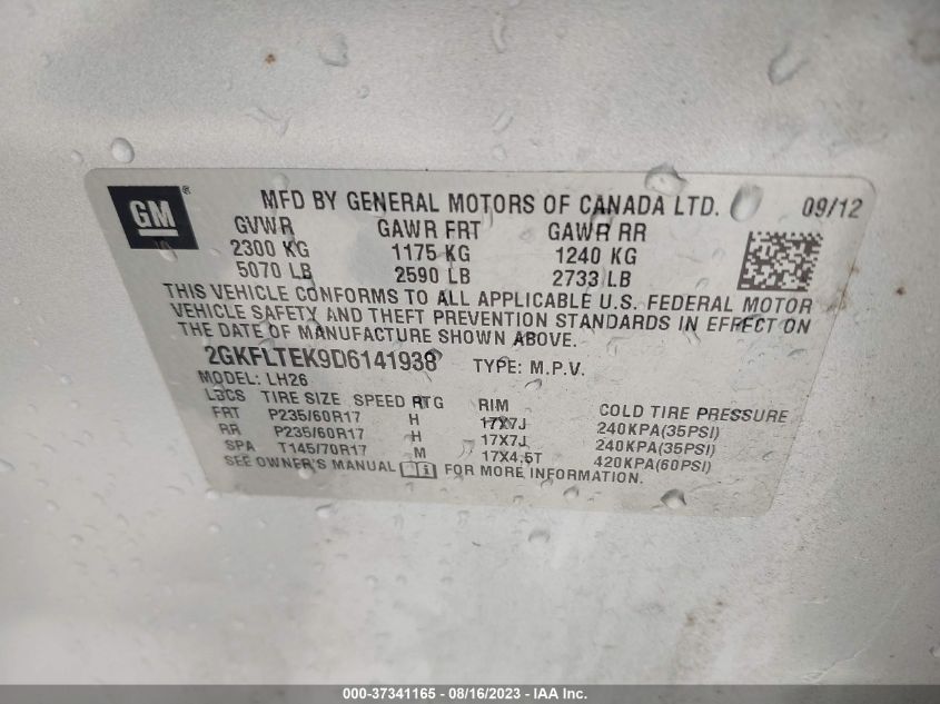 2013 GMC TERRAIN SLE - 2GKFLTEK9D6141938