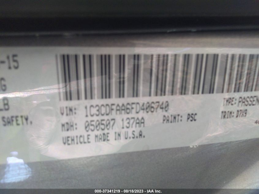 2015 DODGE DART SE - 1C3CDFAA6FD406740