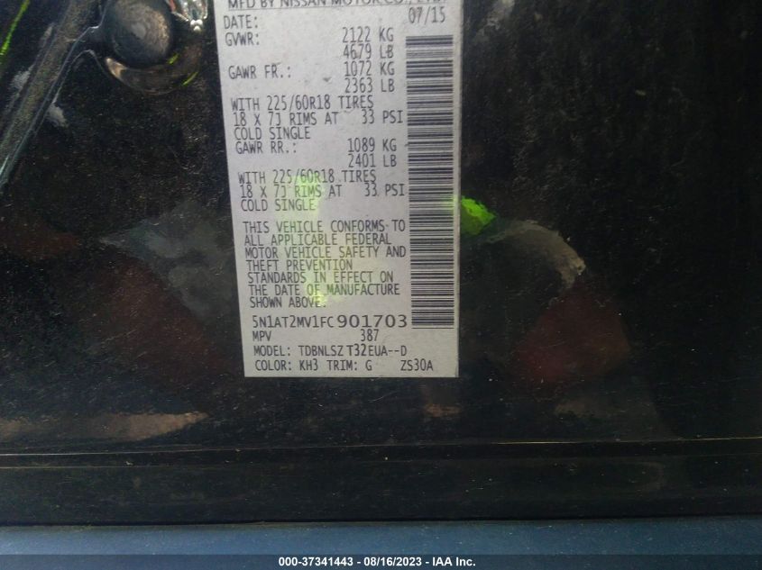 2015 NISSAN ROGUE SL - 5N1AT2MV1FC901703