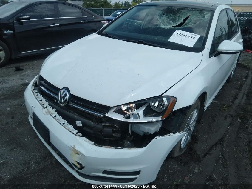 2016 VOLKSWAGEN GOLF TSI S W/SUNROOF - 3VW217AU1GM038079