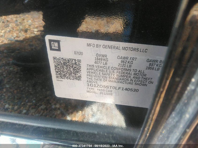 2020 CHEVROLET MALIBU LT - 1G1ZD5ST0LF140530
