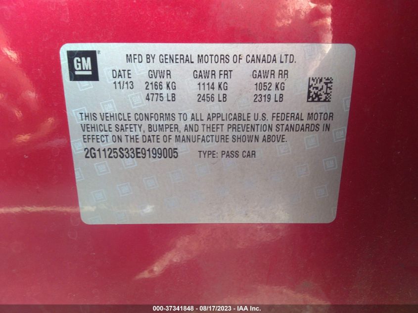 2014 CHEVROLET IMPALA LT - 2G1125S33E9199005