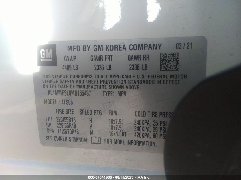 2021 BUICK ENCORE GX SELECT - KL4MMESL8MB165437