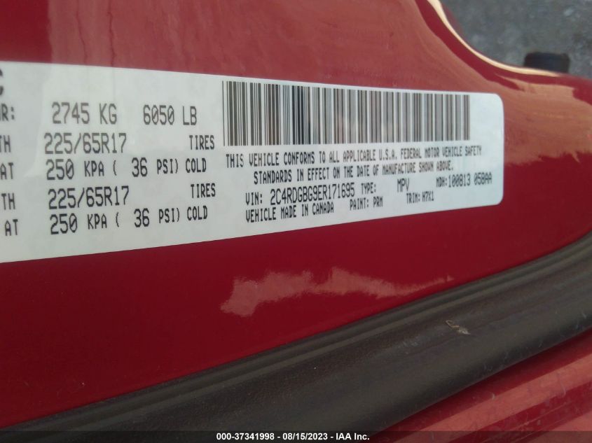 2014 DODGE GRAND CARAVAN SE - 2C4RDGBG9ER171695