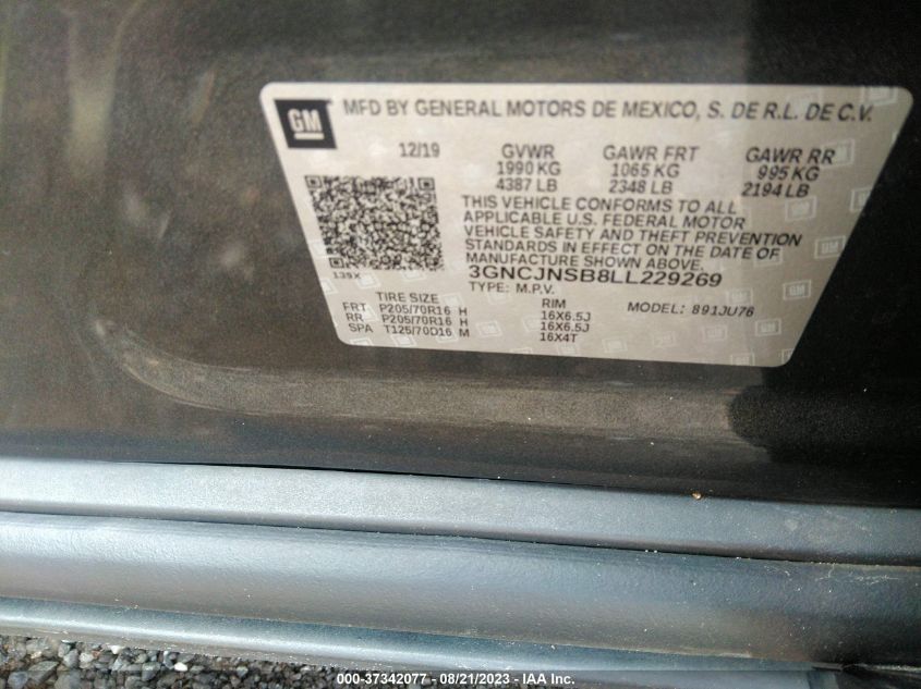 2020 CHEVROLET TRAX LS - 3GNCJNSB8LL229269