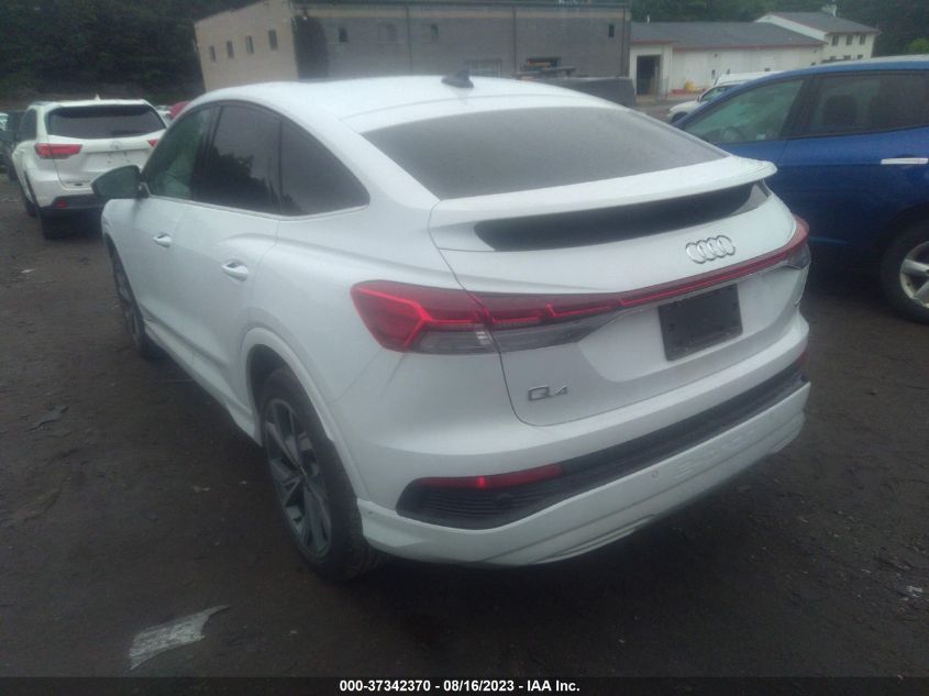 2022 AUDI Q4 E-TRON SPORTBACK PRESTIGE WA112BFZ9NP052865