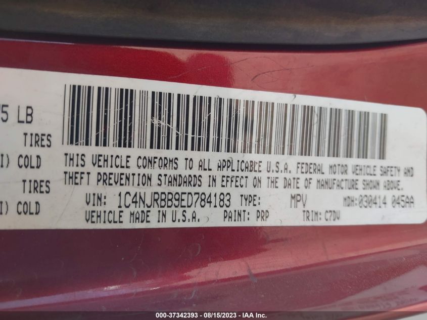 2014 JEEP PATRIOT SPORT - 1C4NJRBB9ED784183