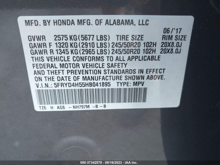 2017 ACURA MDX W/TECHNOLOGY PKG - 5FRYD4H55HB041895