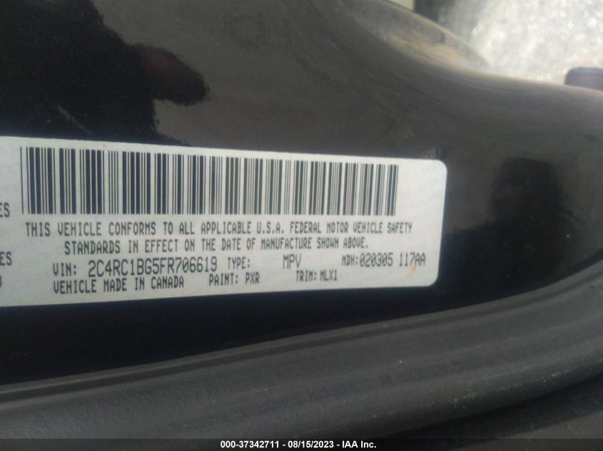 2015 CHRYSLER TOWN & COUNTRY TOURING - 2C4RC1BG5FR706619