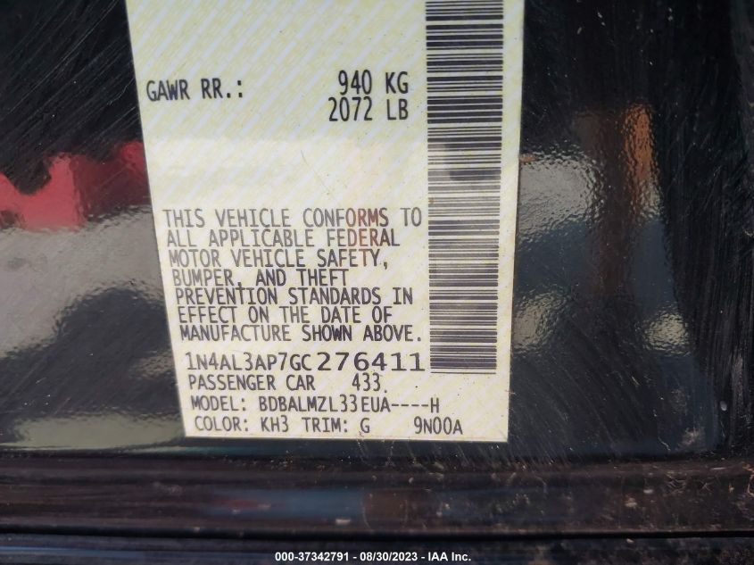 2016 NISSAN ALTIMA 2.5 SV - 1N4AL3AP7GC276411