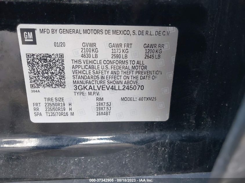 2020 GMC TERRAIN SLT - 3GKALVEV4LL245070