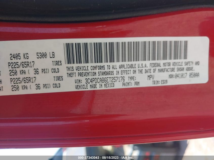 2014 DODGE JOURNEY AMERICAN VALUE PKG - 3C4PDCAB6ET257176