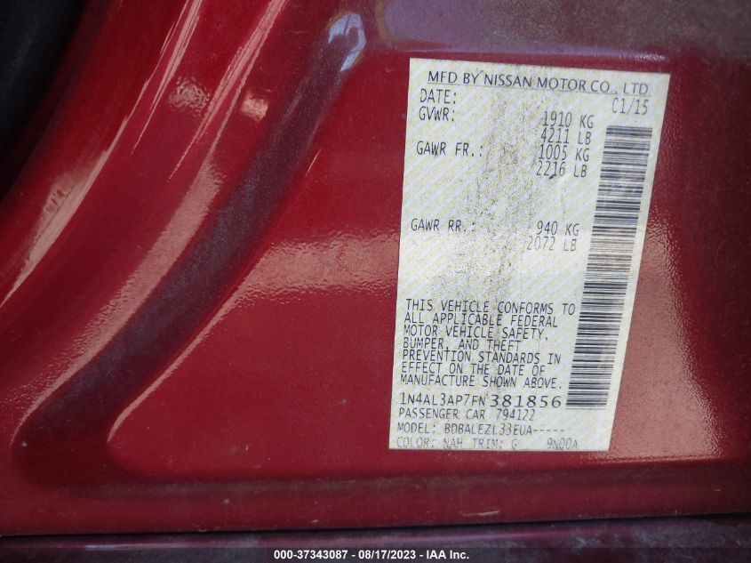2015 NISSAN ALTIMA 2.5 - 1N4AL3AP7FN381856