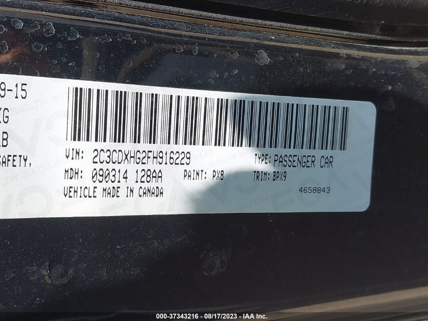 2015 DODGE CHARGER SXT - 2C3CDXHG2FH916229