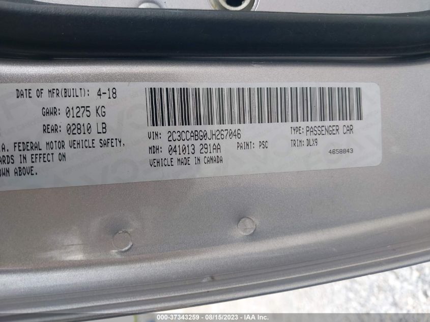 2018 CHRYSLER 300 300S - 2C3CCABG0JH267046