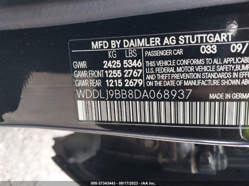 2013 MERCEDES-BENZ CLS-CLASS CLS 550 WDDLJ9BB8DA068937