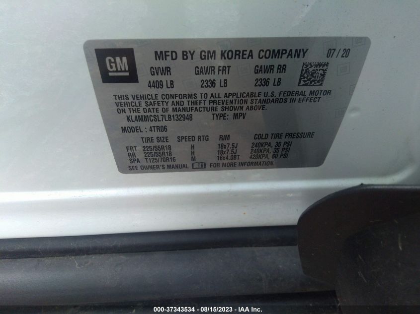 2020 BUICK ENCORE GX PREFERRED - KL4MMCSL7LB132948