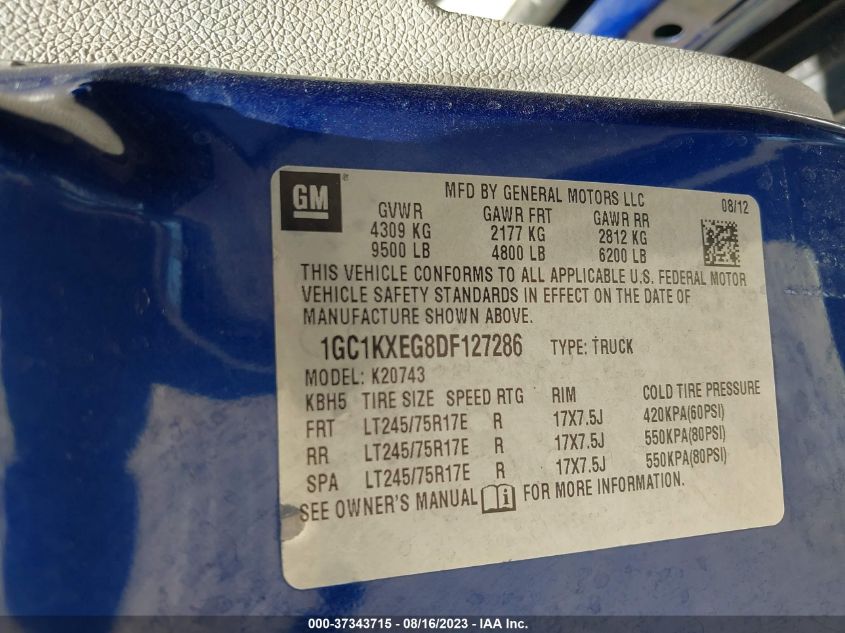 2013 CHEVROLET SILVERADO 2500HD LT - 1GC1KXEG8DF127286