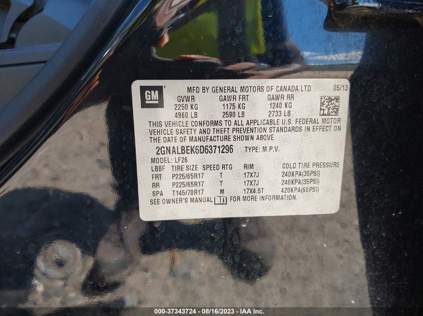 2013 CHEVROLET EQUINOX LS - 2GNALBEK6D6371296