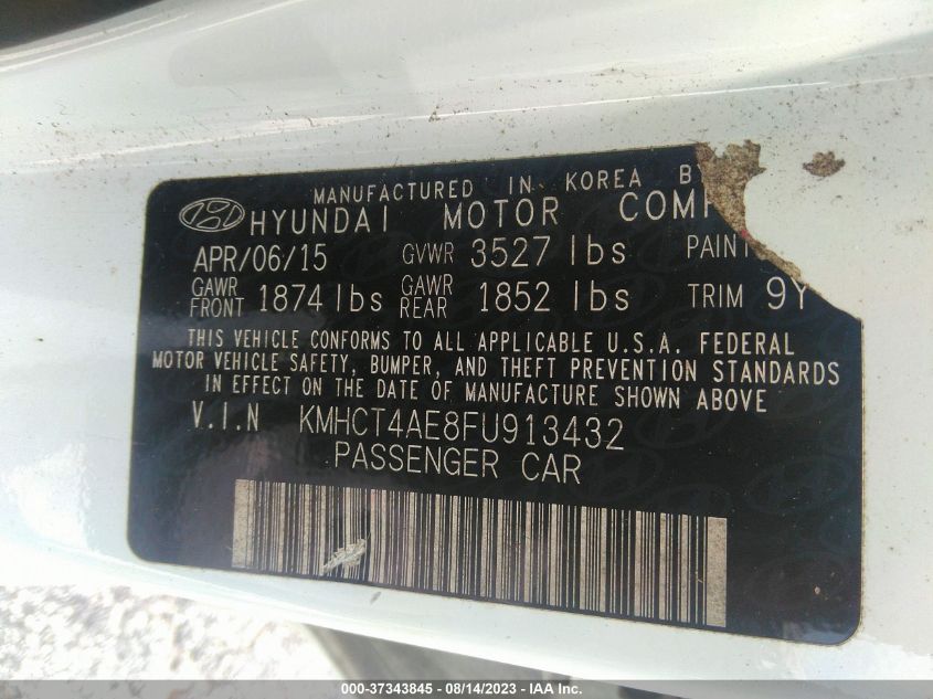 2015 HYUNDAI ACCENT GLS - KMHCT4AE8FU913432