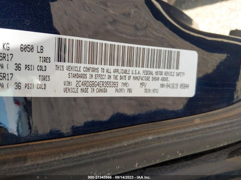 2014 DODGE GRAND CARAVAN SE - 2C4RDGBG4ER355393