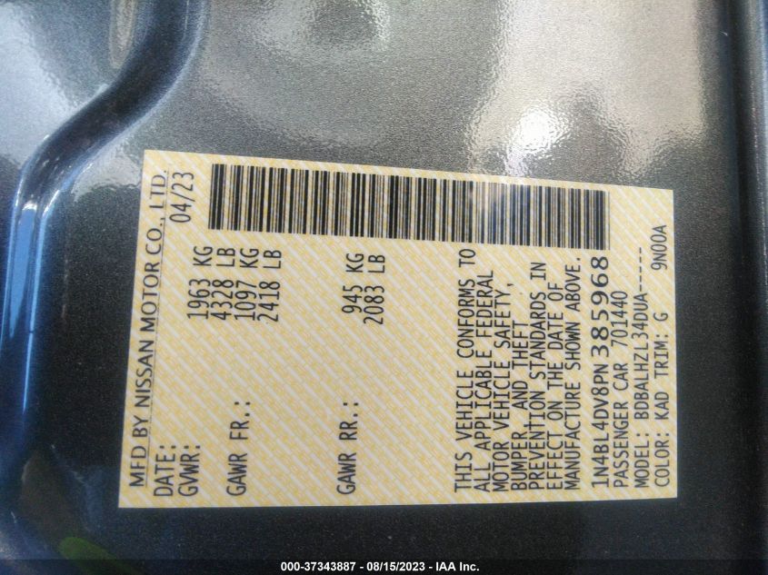 2023 NISSAN ALTIMA 2.5 SV - 1N4BL4DV8PN385968