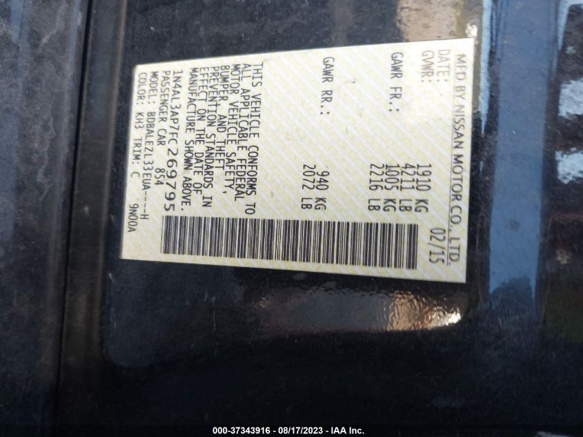 2015 NISSAN ALTIMA 2.5 S - 1N4AL3AP7FC269795