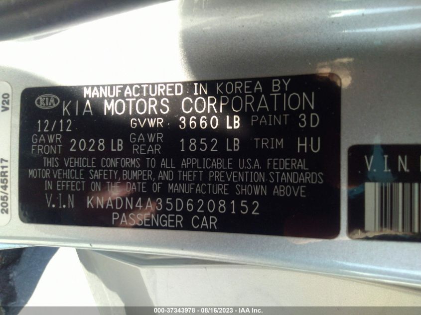 2013 KIA RIO SX - KNADN4A35D6208152