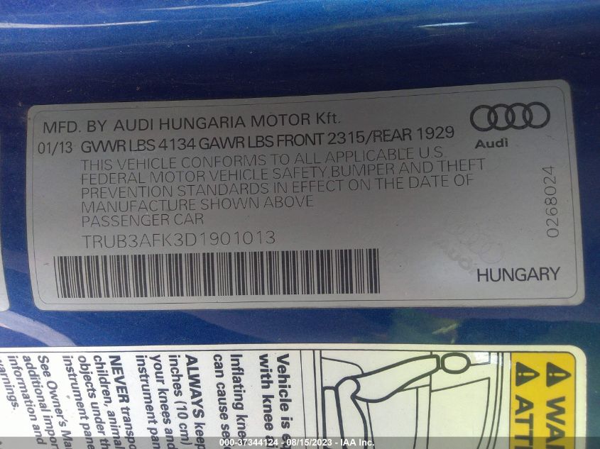 2013 AUDI TT RS - TRUB3AFK3D1901013
