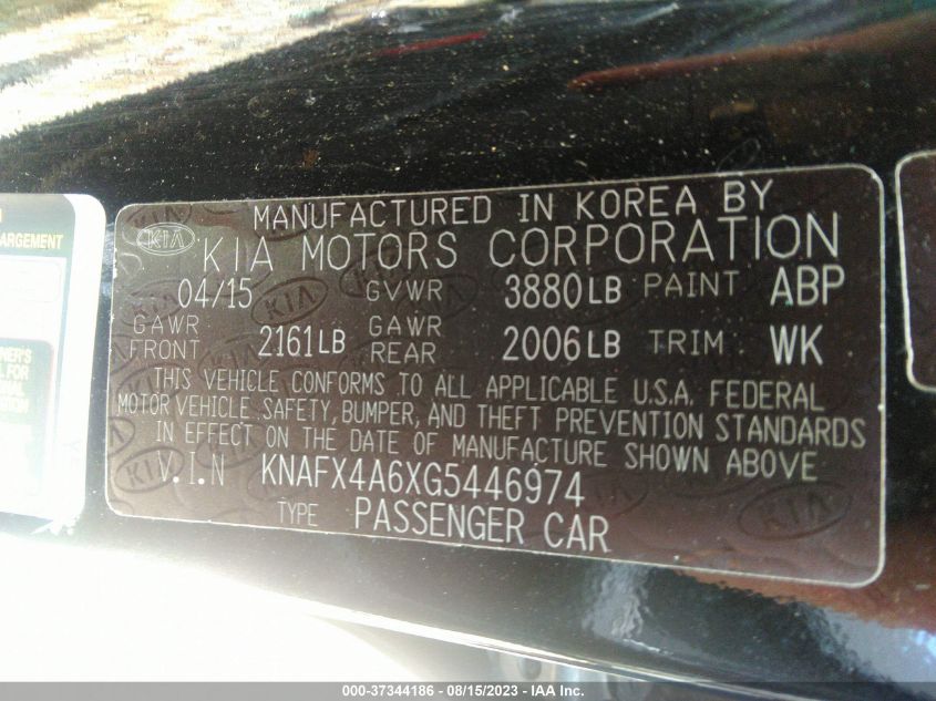 2016 KIA FORTE LX - KNAFX4A6XG5446974