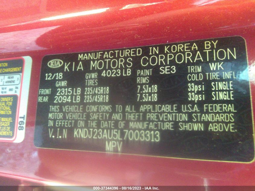 2020 KIA SOUL X-LINE - KNDJ23AU5L7003313