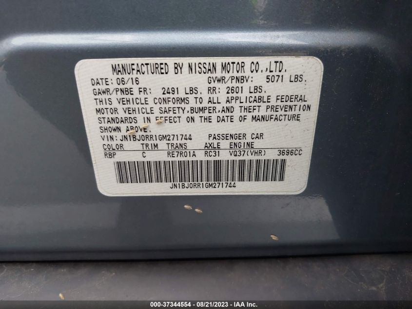 2016 INFINITI QX50 - JN1BJ0RR1GM271744