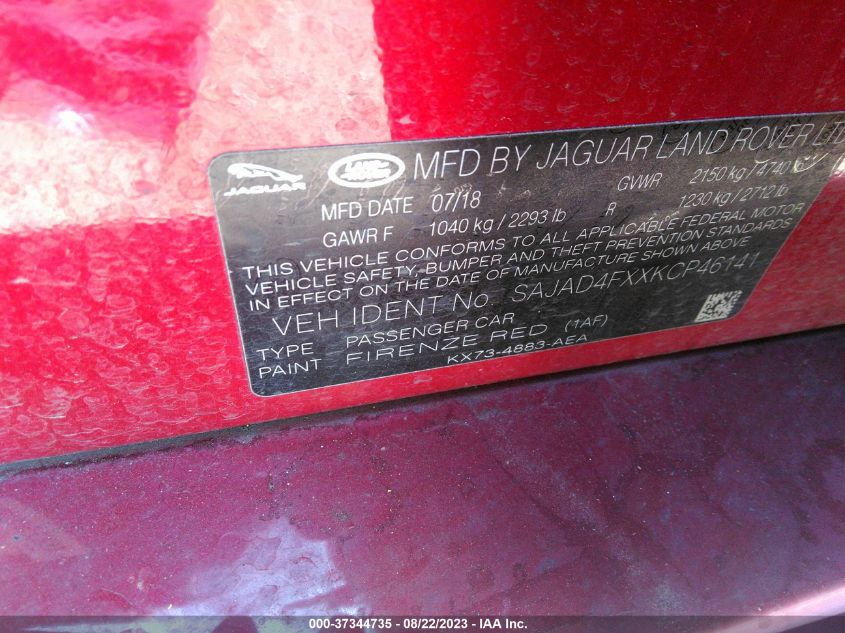 2019 JAGUAR XE 25T PREMIUM - SAJAD4FXXKCP46141