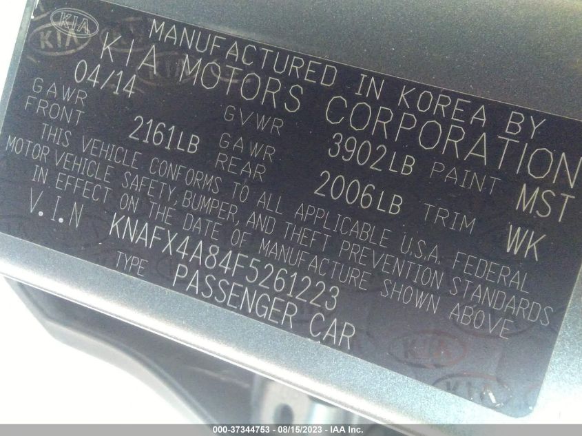 2015 KIA FORTE EX - KNAFX4A84F5261223