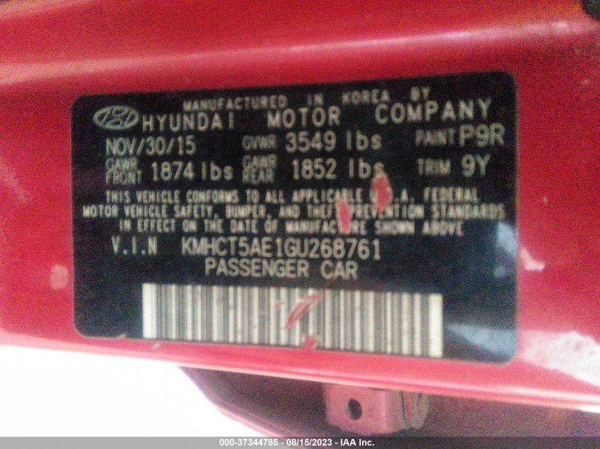 2016 HYUNDAI ACCENT SE - KMHCT5AE1GU268761