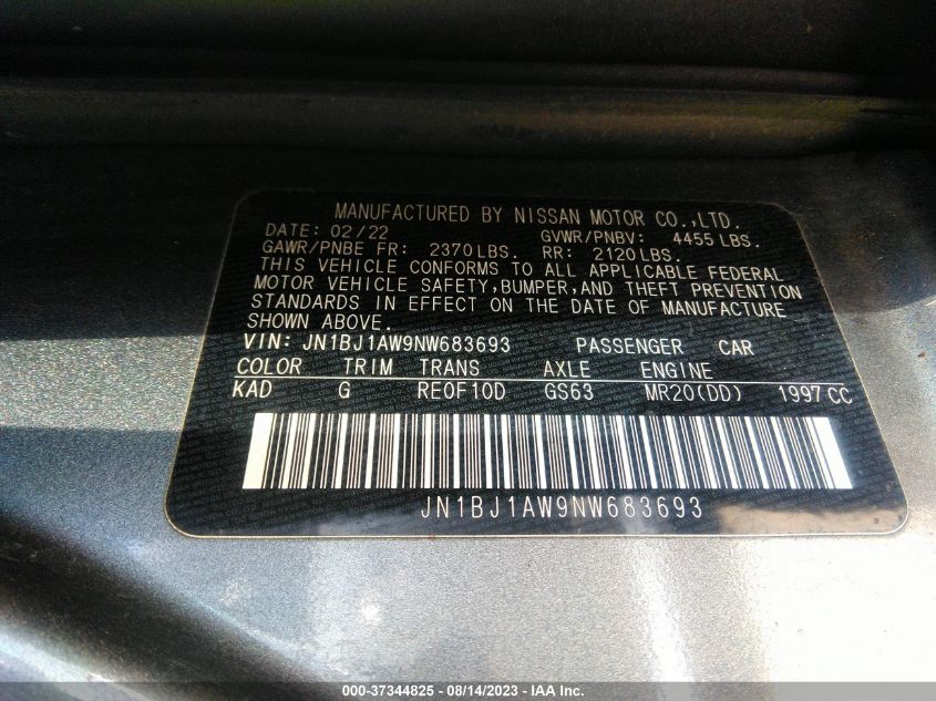 2022 NISSAN ROGUE SPORT S - JN1BJ1AW9NW683693