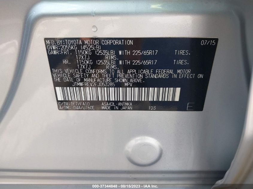 2015 TOYOTA RAV4 XLE - JTMWFREV2FJ053285
