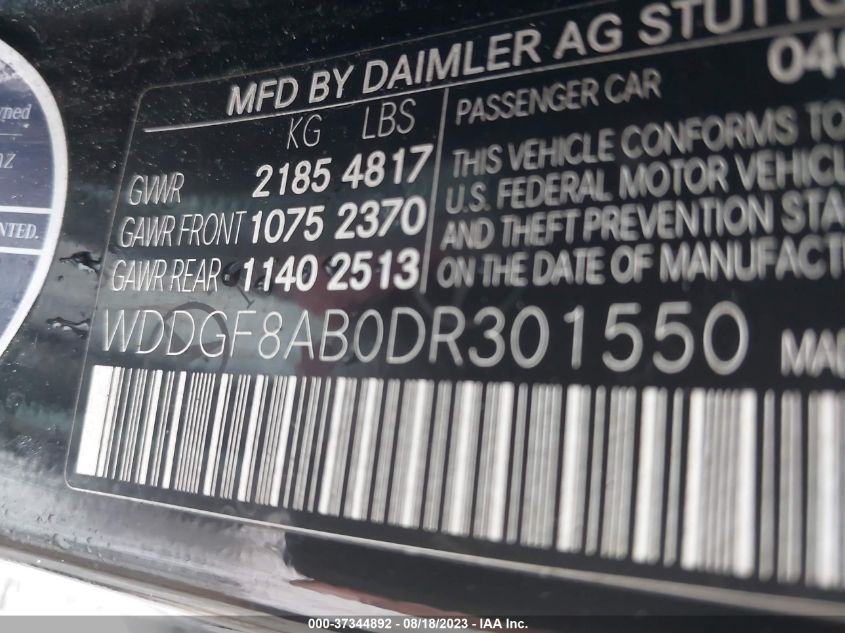 2013 MERCEDES-BENZ C-CLASS C 300 - WDDGF8AB0DR301550