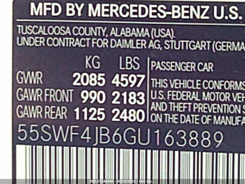 2016 MERCEDES-BENZ C-CLASS C 300 - 55SWF4JB6GU163889