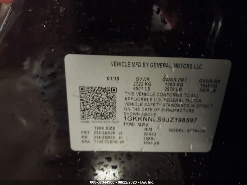 2018 GMC ACADIA SLT - 1GKKNNLS9JZ198597
