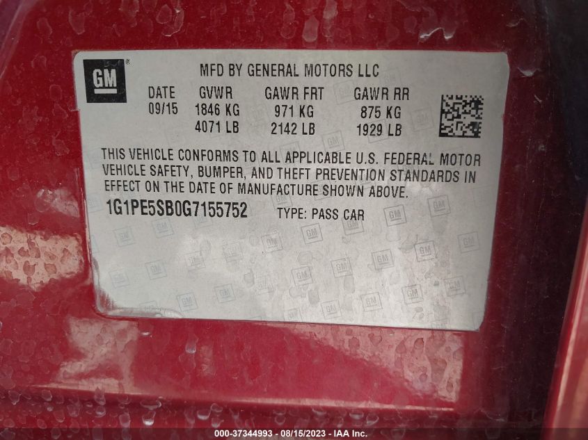 2016 CHEVROLET CRUZE LIMITED LT - 1G1PE5SB0G7155752